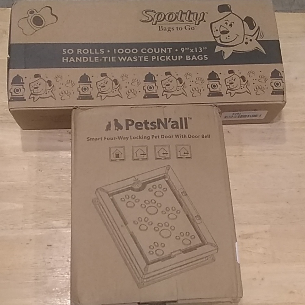 Doggie door and poopies bag set